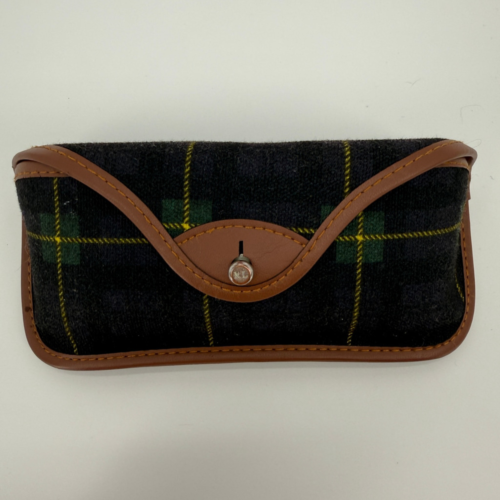 Polo Ralph Lauren Plaid Eyeglasses Case One Size Navy Green Brown